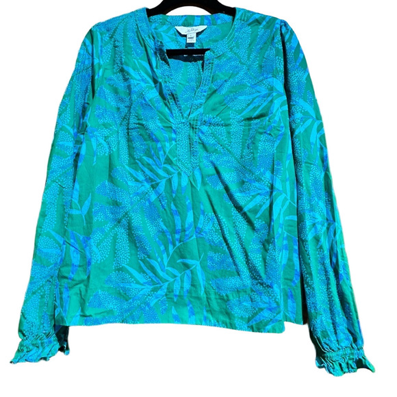 Lilly Pulitzer Tops - Lilly Pulitzer Coulter Top It’s a Jungle Green Blue Print Size L - EUC